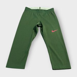 Nike Pro Elite 3/4 Running Green Pants Aeroswift USA DX9076-000 Womens size M